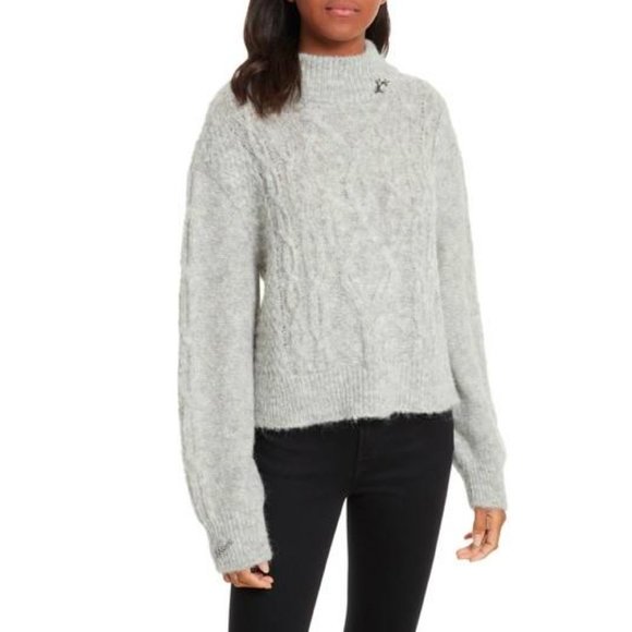 Joie Sweaters - JOIE Garlan Puff-sleeve Sweater Grey Alpaca M